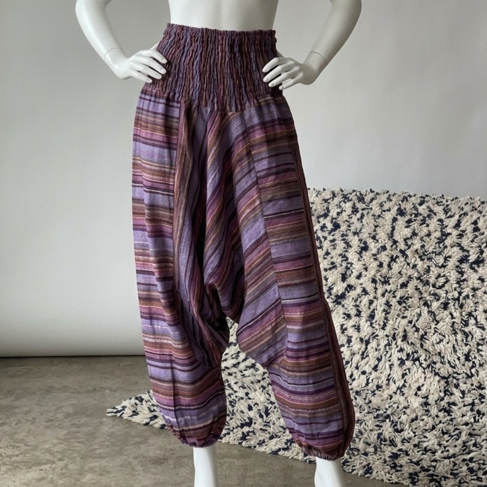 Beautiful and colorful unisex striped harem pants